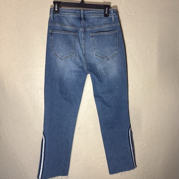 Driftwood Stella Slit Straight - Blue Melodrama stripe down the sides. Size 27. - Picture 2 of 10